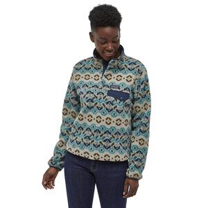 Patagonia Lightweight Synchilla Snap-T Tundra Cluster Big Sky Blue Pullover XS